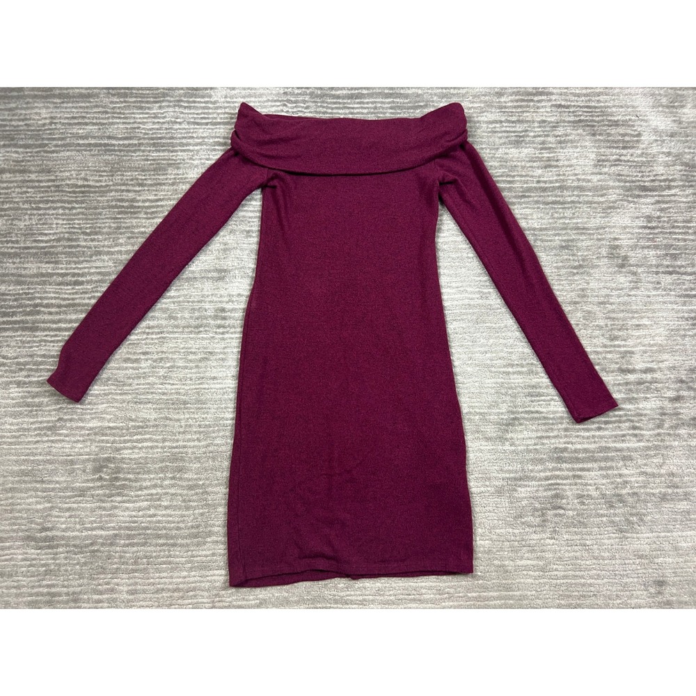 Express Sweater Dress Womens Small Red Long Sleeve Rayon Blend Micro